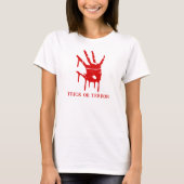 Trick or Terror Spooky Blood Hand Halloween T-shirt (Voorkant)