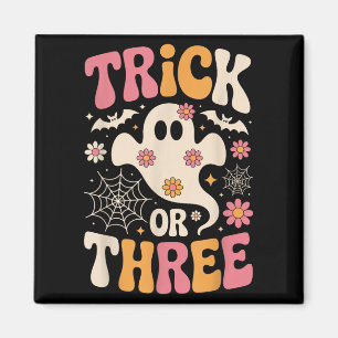 Trick Or Three 3 Jaar Verjaardag Groovy Geest H Magneet