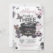 Trick or Three 3rd Birthday Halloween Kaart (Voorkant)