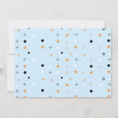 Trick or Three Blue Halloween Cute Ghost Kaart (Achterkant)