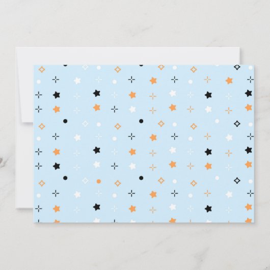 Trick or Three Blue Halloween Cute Ghost Kaart (Achterkant)