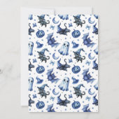 Trick or Three Blue Halloween Kinder 3e verjaardag Kaart (Achterkant)