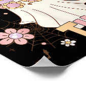 Trick Or Three Cute Ghost Groovy 3rd Birthday Soky Poster (Hoek)