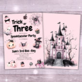 Trick or Three Girl Schattige Halloween 3e Verjaar Kaart