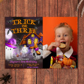 Trick or Three - Griezelenge 3e verjaardagsuitnodi Kaart