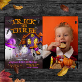 Trick or Three - Griezelenge 3e verjaardagsuitnodi Kaart