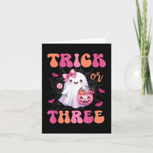 Trick or Three Halloween 3 jaar oude spookverjaard Kaart