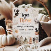 Trick or Three Halloween 3e verjaardag Kaart
