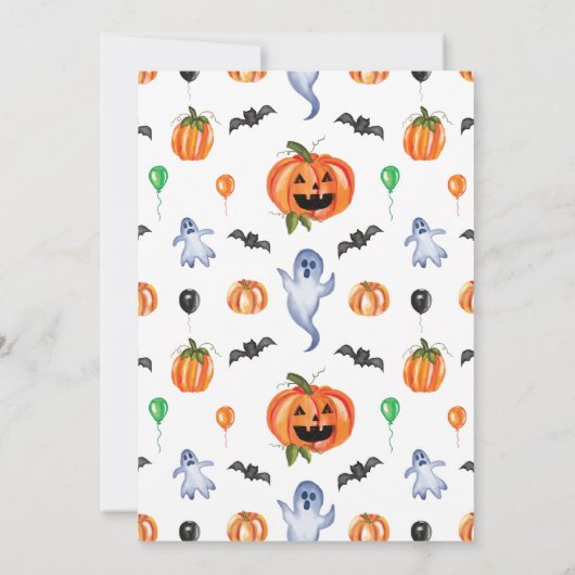 Trick or Three Halloween 3rd Birthday Invitation Kaart (Achterkant)