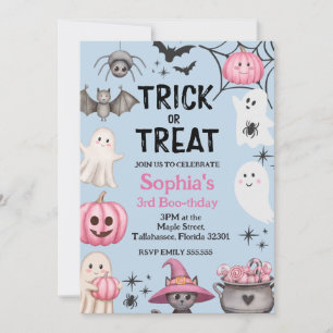 Trick Or Three Halloween Geest 3e Verjaardagsfeest Kaart