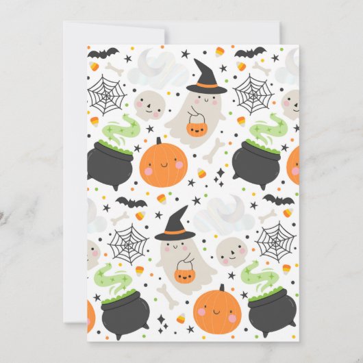 Trick or Three Halloween Ghost 3e verjaardagsfeest Kaart (Achterkant)