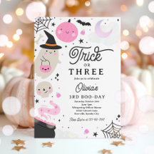 Trick or Three Halloween Ghost 3e verjaardagsfeest