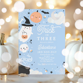 Trick or Three Halloween Ghost 3e verjaardagsfeest Kaart