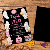 Trick or Three Halloween Ghost 3e verjaardagsfeest Kaart