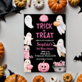 Trick or Three Halloween Ghost 3e verjaardagsfeest Kaart