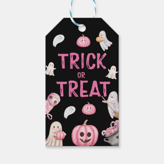 Trick Or Three Halloween Ghost 3rd Birthday Party Cadeaulabel (Voorkant)