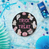 Trick Or Three Halloween Ghost Birthday Party Papieren Bordje (Feest)