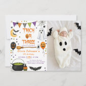 Trick Or Three Halloween Groovy Geest 3e Verjaarda Kaart (Voorkant)