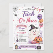 Trick or Three Halloween Verjaardagsfeestje Kaart (Voorkant)