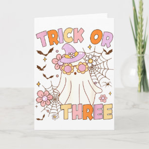 Trick Or Three Schattige Geest Groovy 3de Verjaard Kaart