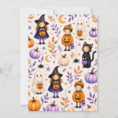 Trick or Three Schattige Halloween 3e Verjaardagsf Kaart (Achterkant)
