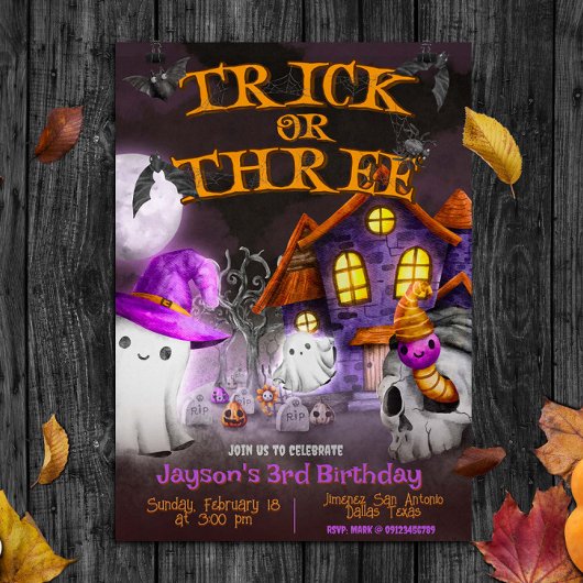 Trick or Three - Spooky 3e verjaardag Kaart