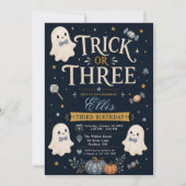 Trick or Three Verjaardagsuitnodiging Kaart (Voorkant)