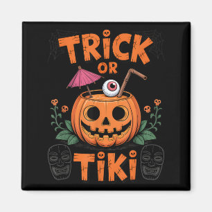 Trick or Tiki Grappig Halloween Cocktail Feestje Magneet