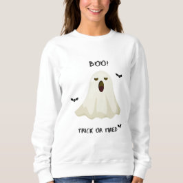 Trick or Tired – Funny Ghost Halloween Sweatshirt