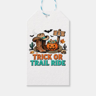 Trick or Trail Ride Grappige Halloween Paard Cadeaulabel