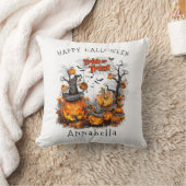 Trick or traktaties in Halloween pompoen Kussen (Deken)