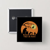 Trick or Trash Vierkante Button 5,1 Cm (Voorkant /achterkant)