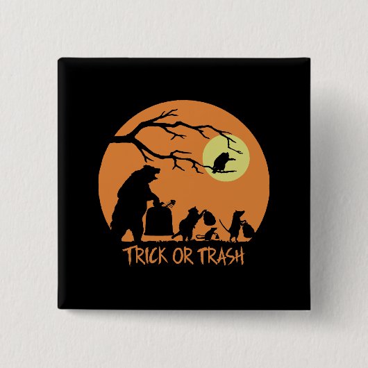 Trick or Trash Vierkante Button 5,1 Cm (Voorkant)
