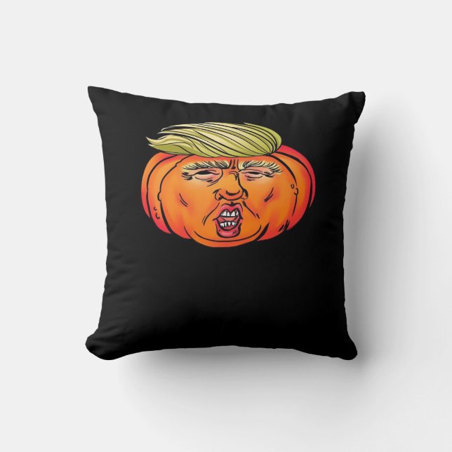 Trick or Treason Anti Halloween pompoen Trumpkin Kussen (Voorkant)