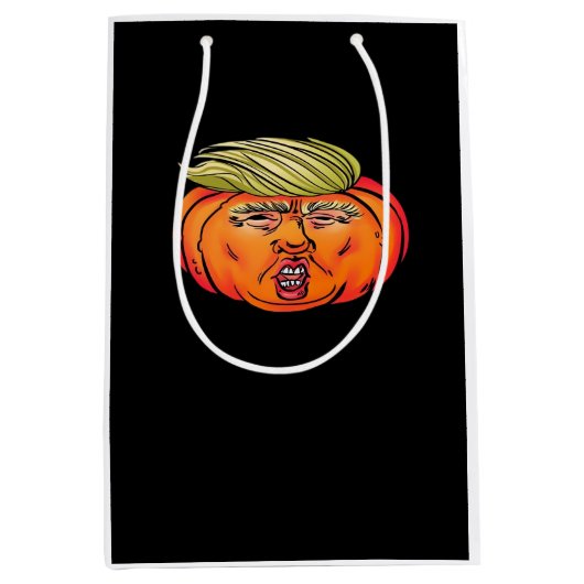Trick or Treason Anti Halloween pompoen Trumpkin Medium Cadeauzakje (Voorkant)