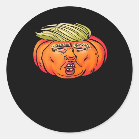 Trick or Treason Anti Halloween pompoen Trumpkin Ronde Sticker (Voorkant)