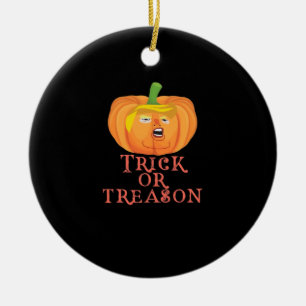 Trick or Treason Halloween beschuldigt Trumpkin-on Keramisch Ornament