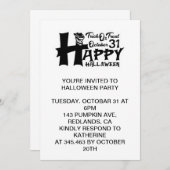 Trick or treat! 31 oktober: Happy Halloween Kaart (Voorkant / Achterkant)