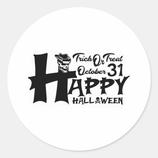 Trick or treat! 31 oktober: Happy Halloween Ronde Sticker (Voorkant)