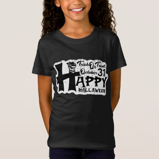 Trick or treat! 31 oktober: Happy Halloween T-shirt (Voorkant)