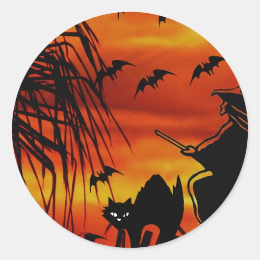 Trick or treat #4_ ronde sticker (Voorkant)