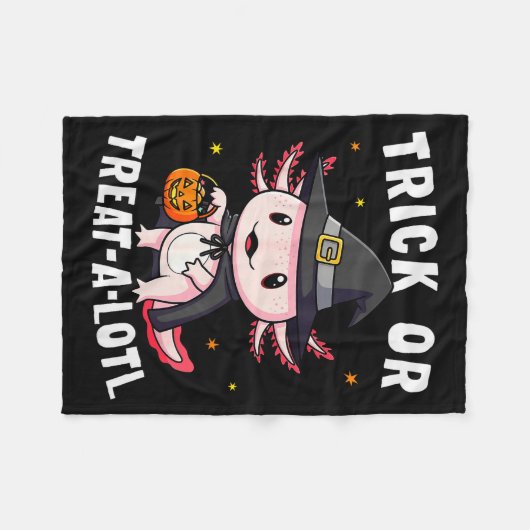 Trick Or Treat A Lotl Axolotl Halloween Costume Wi Fleece Deken (Voorkant (Horizontaal))