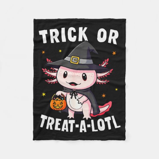 Trick Or Treat A Lotl Axolotl Halloween Costume Wi Fleece Deken (Voorkant)