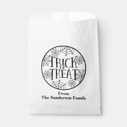 Trick or treat - aangepaste halloween Favor Bags Bedankzakje (Voorkant)