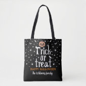 Trick or treat Aangepaste naam Halloween snoep Tote Bag (Voorkant)
