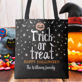 Trick or treat Aangepaste naam Halloween snoep Tote Bag