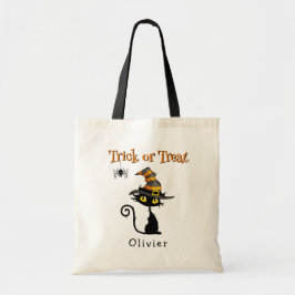 Trick or treat, aangepaste naam tote bag