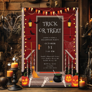 Trick or treat achtervolgt Halloween Kaart