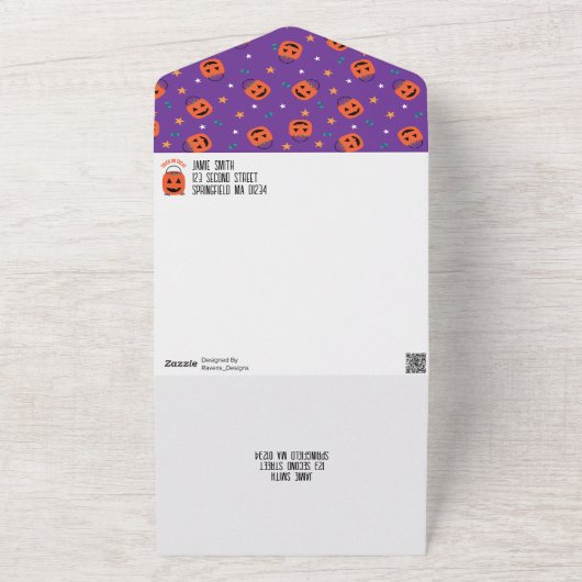 Trick or treat all in one uitnodiging (Buitenkant)