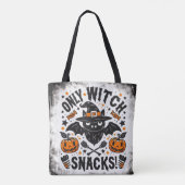 Trick or treat - Alleen heksensnacks Canvas tas (Achterkant)